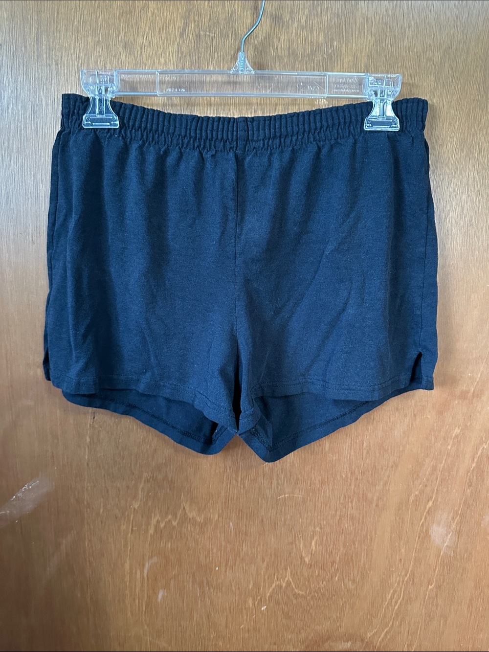 Women's Black Athletic Knit Shorts with Elastic Waist
